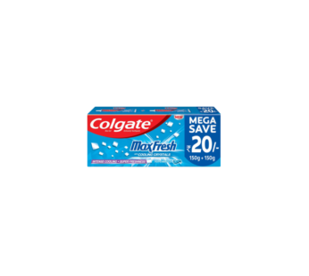 Colgate MaxFresh Breath Freshener Toothpaste, 300g Saver Pack (150g x 2) – Peppermint Ice