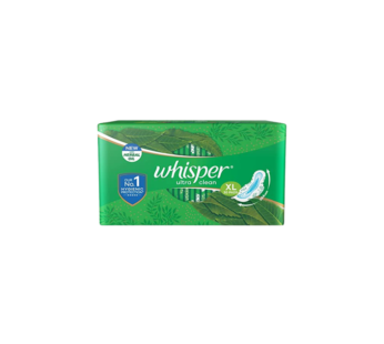 Whisper Ultra Clean Sanitary Pads , XL- Pack of 30 Napkins