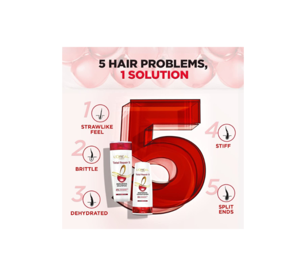 L'Oreal Paris Total Repair 5 Shampoo - 1l - Image 4