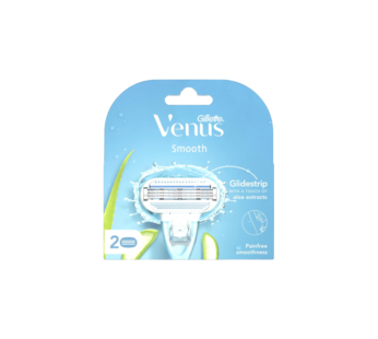 Gillette Venus Hair Removal Razor Blades/Refills/Cartridges for Women – 2 Pieces (Aloe Vera Glidestrip)