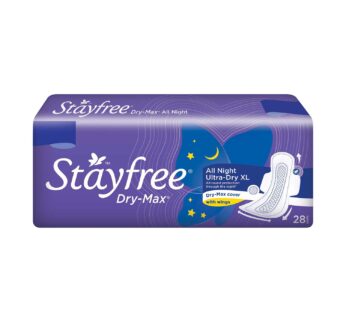 Stayfree Dry Max All Night XL Dry Cover Sanitary Pads For Women With Wings,Pack of 28 Pads
