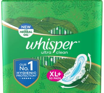 Whisper Ultra Clean Sanitary Pads For Women, XL +, Pack of 50 Napkins