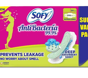 Sofy Anti Bacteria Extra Long Sanitary Pads (54 Pads)