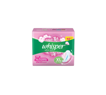 Whisper Ultra Soft Sanitary Pads For Women, X-Large Pack of 50 Napkins
