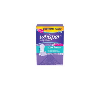Whisper Clean and Fresh Daily Liners, 40 Sanitary pads for women