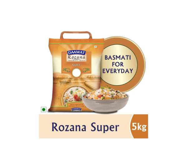 Daawat Rozana Super, Naturally Aged, Rich Aroma,Perfect Fit for Everyday Consumption Basmati Rice, 5 Kg - Image 3