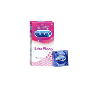 Durex Extra Ribbed Condoms for Men – 10 Count