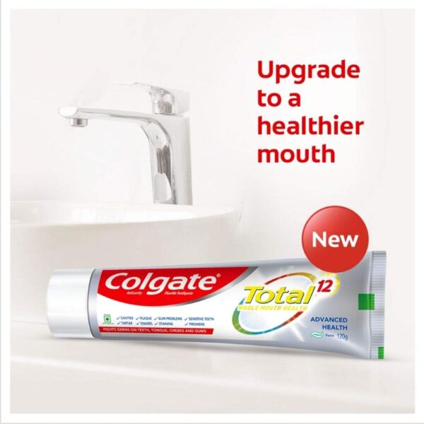 Colgate Total Whole Mouth Health, Antibacterial Cavity Protection Toothpaste-120gm - Image 6