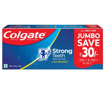 Colgate Strong Teeth Cavity Protection Toothpaste, Colgate Toothpaste with Calcium Boost, 500gm Saver Pack