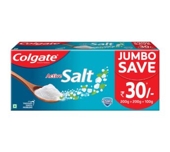 Colgate Active Salt Toothpaste, 500gm (200g X 2 and 100g X 1)