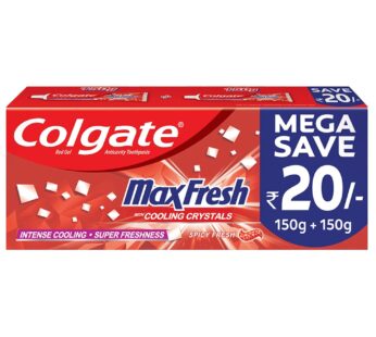 Colgate MaxFresh Anticavity Toothpaste Gel, Spicy Fresh – 300gm (Saver Pack)