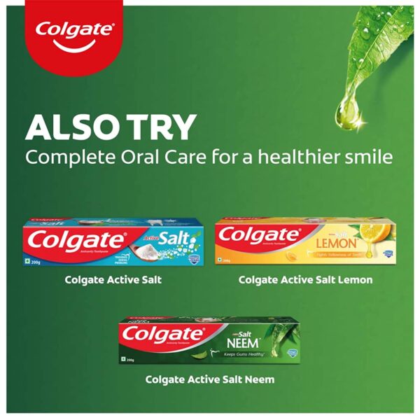 Colgate Active Salt Neem Toothpaste , Pack of 600g (200*3) - Image 4