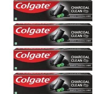 Roll over image to zoom in Colgate Charcoal Clean Black Gel Toothpaste, Pack of 480g (120g X 4)