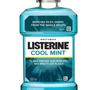 Listerine Cool Mint Mouthwash 500ml, (Pack of 1)