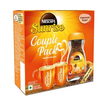 Nescafe Sunrise Coffee Couple Pack – 200g Jar with 2 Coffee Mugs