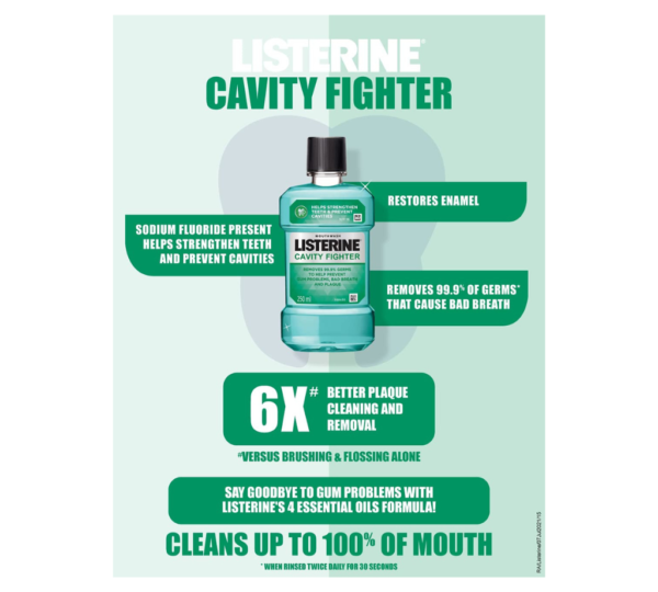 Listerine Cavity Fighter Mouthwash - 500ml - Image 3