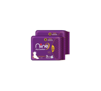NIINE Dry Comfort Ultra Thin XL+ Sanitary Napkins-15 Pads Count (Pack of 2)