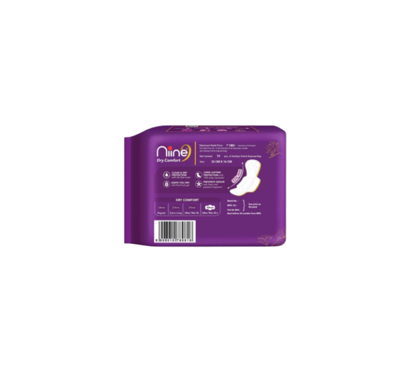 NIINE Dry Comfort Ultra Thin XL+ Sanitary Napkins-50 Pads Count - Image 2