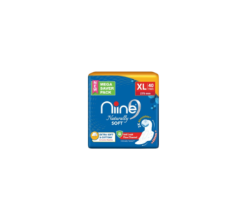 NIINE Naturally Soft Extra Long Sanitary Pads for women (Pack of 1), 40 Pads Count