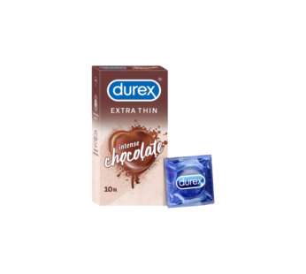 Durex Extra Thin Intense Chocolate Flavoured Condoms For Men – 10s, Brown