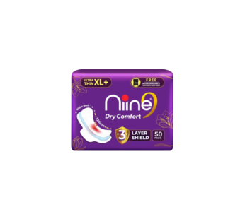 Niine Dry Comfort Ultra Thin XL+ Sanitary Napkins With 3 Layer Shield for Heavy Flow,50 Pads Count