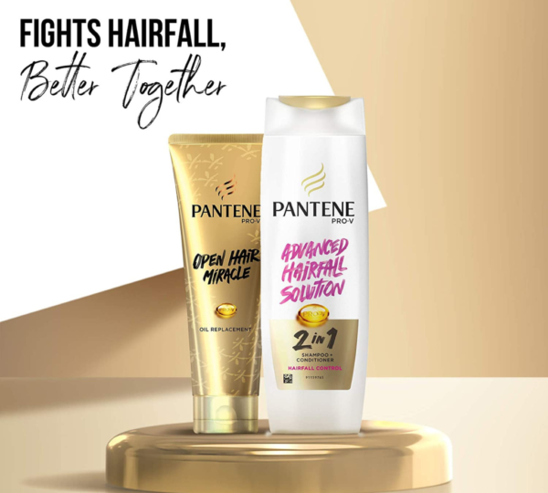 Pantene Advanced hair fall solution 2 in 1 Hair Fall control Shampoo + Conditioner, 650 ml - Image 4