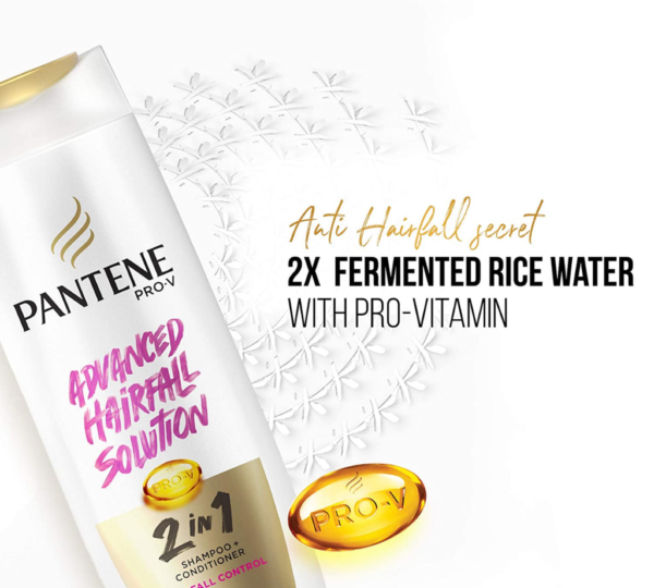 Pantene Advanced hair fall solution 2 in 1 Hair Fall control Shampoo + Conditioner, 650 ml - Image 3