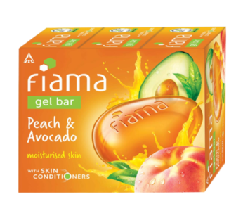 Fiama Gel Bar Peach And Avocado For Moisturized Skin – With Skin Conditioners – 125g Soap (Pack Of 3)