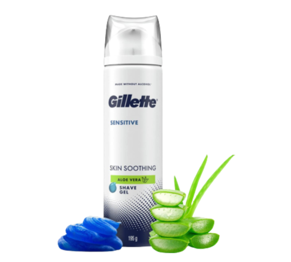 Gillette Sensitive Shaving Gel Soothing With Aloe Vera - 195g