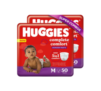 Huggies Complete Comfort Wonder Pants, Medium Baby Diaper Pants-(50*2)