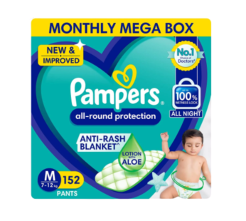 Pampers All round Protection Pants, Medium size Baby Diapers -152 Count