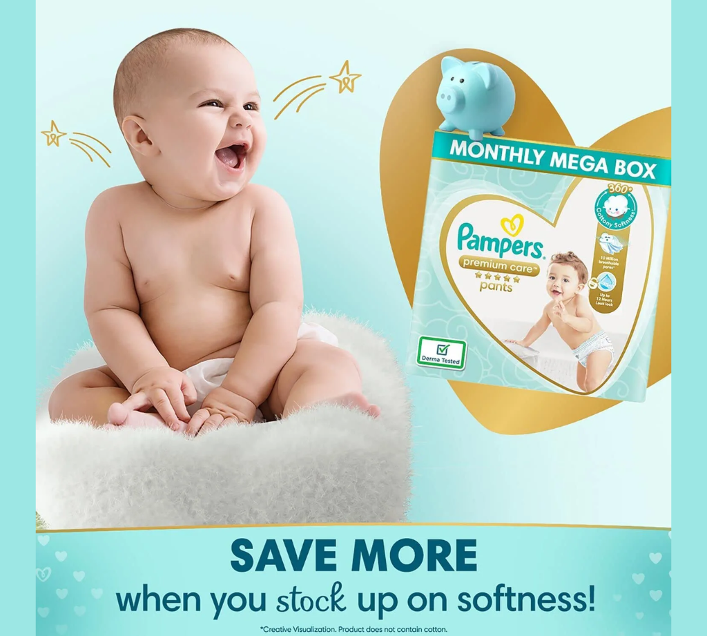 Buy Pampers Premium Care Diaper Pants - Newborn, Extra Small, Cottony  Softness, Up To 5 kg Online at Best Price of Rs 842 - bigbasket