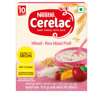 Nestlé CERELAC Fortified Baby Cereal with Milk, Wheat-Rice Mixed Fruit – From 10 Months, 300g Pack