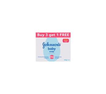 Johnson’s Baby Soap For Bath Combo Offer Pack, 100g (Buy 3 Get 1 Free)