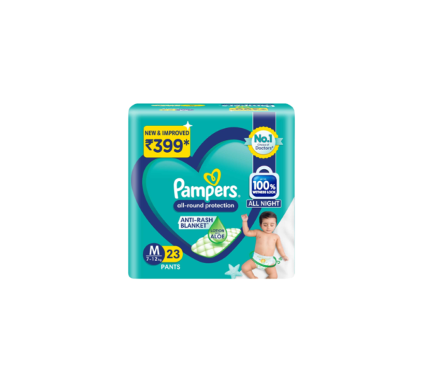 Pampers All round Protection Pants, Medium Size Baby Diapers-23 Count