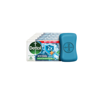 Dettol Intense Cool Bathing Soap Bar With Menthol (Buy 4 Get 1 Free – 125G Each)