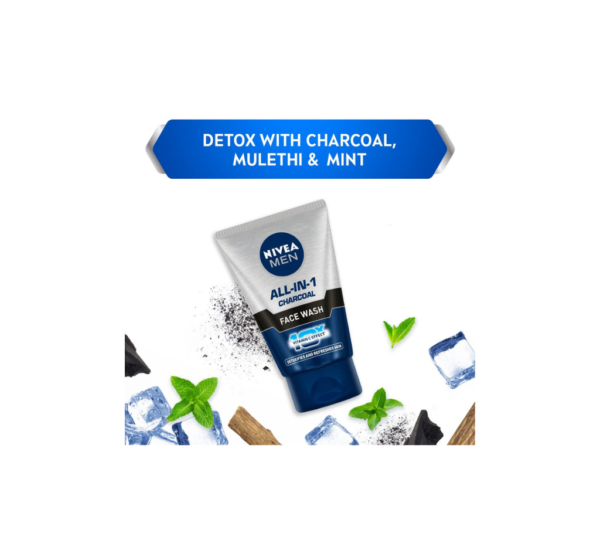 Nivea Men Face Wash, All In 1 Charcoal-100 gm - Image 4