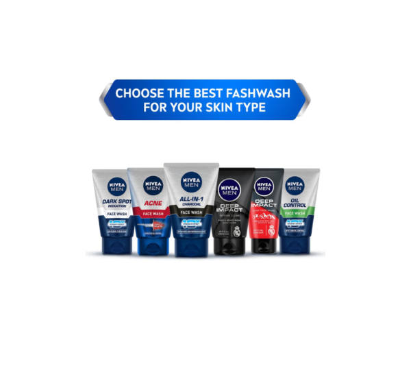 Nivea Men Face Wash, All In 1 Charcoal-100 gm - Image 3