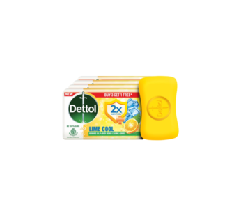 Dettol Lime Cool Bathing Soap Bar with 2X Menthol & long Lasting Freshness-125g-Buy 3 Get 1 Free